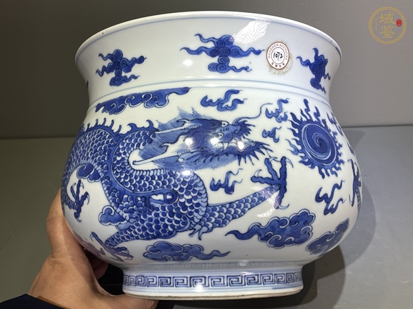 古玩陶瓷青花趕珠龍紋香爐，疑似復(fù)窯真品鑒賞圖