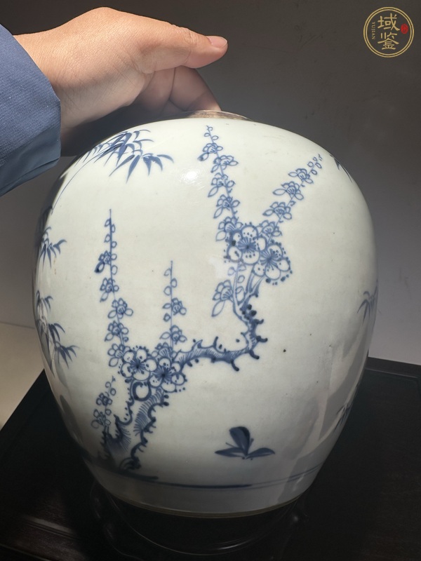 古玩陶瓷青花松竹梅罐真品鑒賞圖