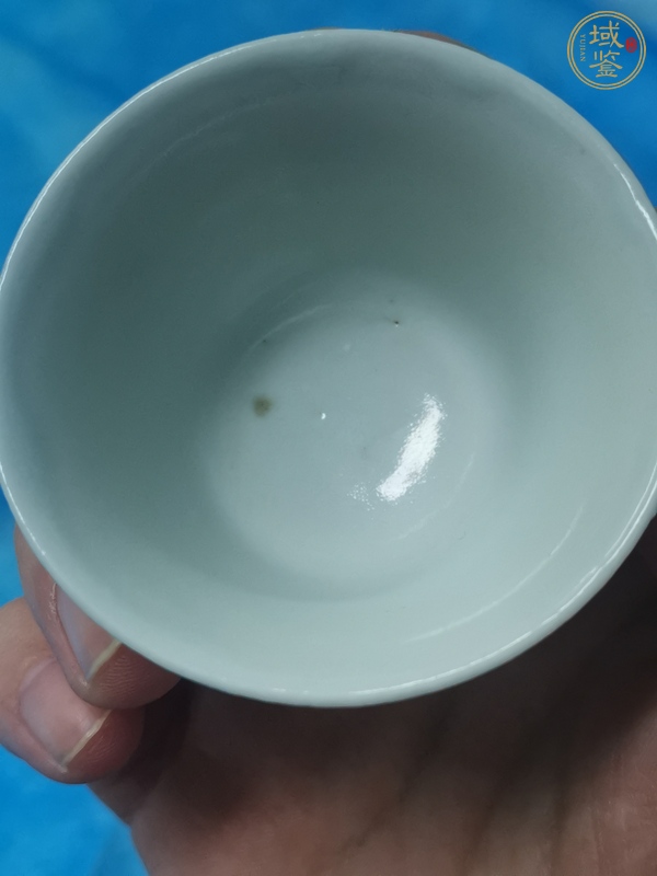 古玩陶瓷青花仰蓮紋茶杯真品鑒賞圖