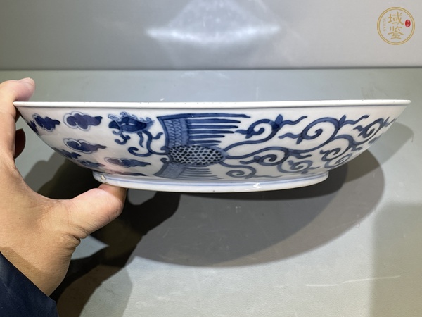 古玩陶瓷青花鸞鳳和鳴紋盤真品鑒賞圖