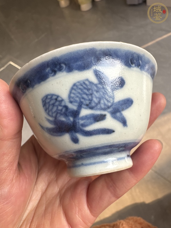 古玩陶瓷青花三多紋杯真品鑒賞圖