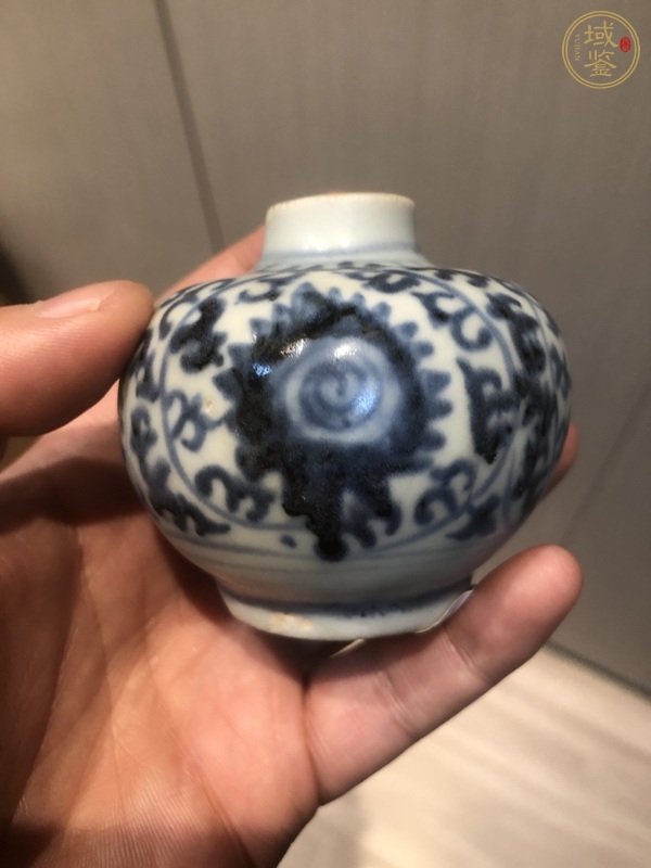 古玩青花水盂真品鑒賞圖