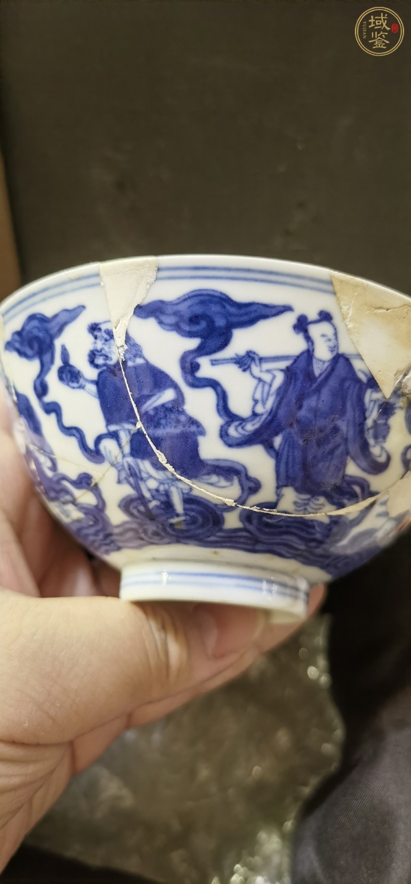 古玩陶瓷青花八仙碗真品鑒賞圖