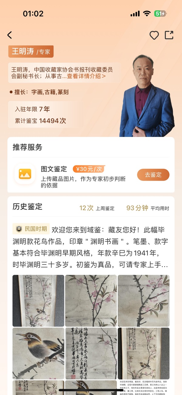 古玩字畫(huà)畢淵明《花鳥(niǎo)》拍賣,當(dāng)前價(jià)格350000元