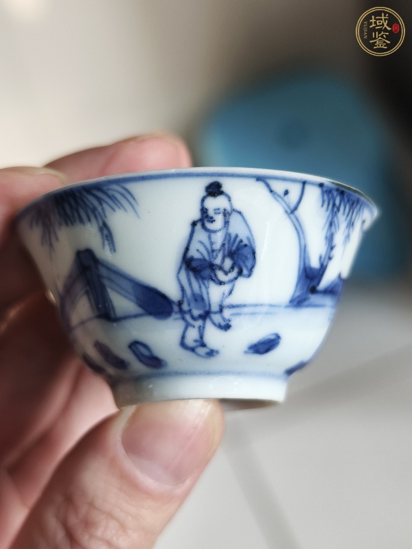 古玩陶瓷青花人物杯真品鑒賞圖