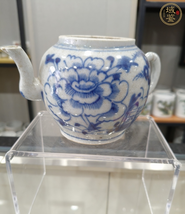 古玩陶瓷青花纏枝花紋茶壺真品鑒賞圖