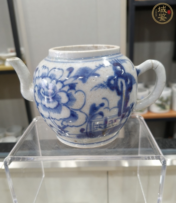 古玩陶瓷青花纏枝花紋茶壺真品鑒賞圖