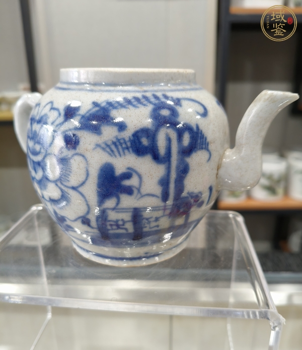 古玩陶瓷青花纏枝花紋茶壺真品鑒賞圖