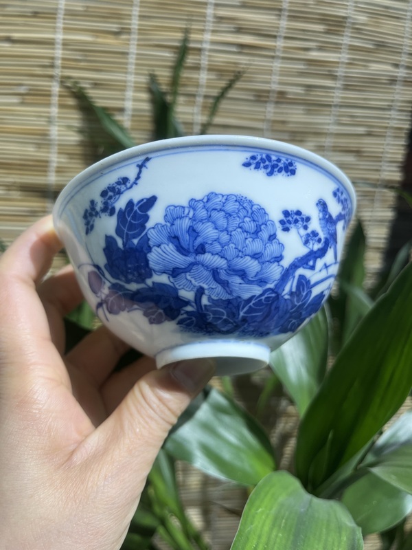 古玩轉賣青花富貴白頭鳥紋碗拍賣，當前價格345元