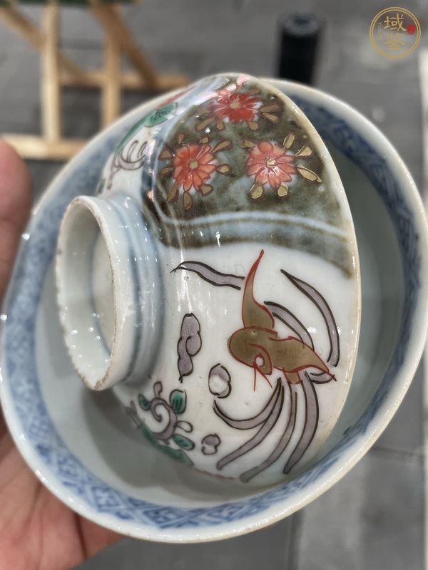 古玩陶瓷花鳥紋蓋碗真品鑒賞圖