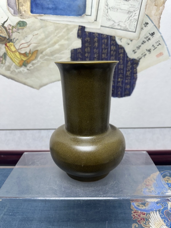 古玩陶瓷民國(guó)精品茶葉末釉竹節(jié)尊拍賣，當(dāng)前價(jià)格890元