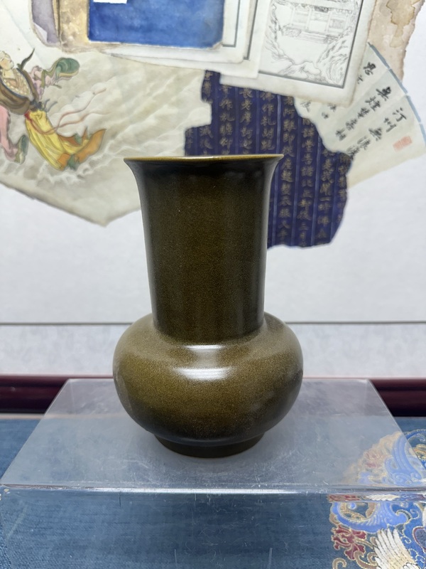 古玩陶瓷民國(guó)精品茶葉末釉竹節(jié)尊拍賣，當(dāng)前價(jià)格890元