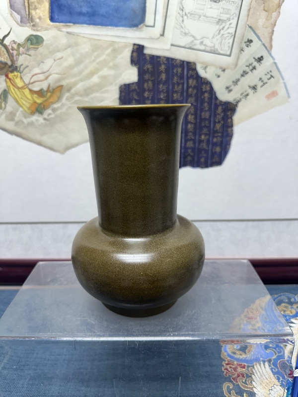 古玩陶瓷民國(guó)精品茶葉末釉竹節(jié)尊拍賣，當(dāng)前價(jià)格890元