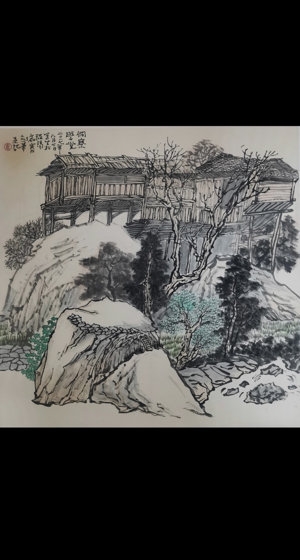 古玩轉(zhuǎn)賣桂林美術(shù)家協(xié)會副主席中美協(xié)會員韋劍華山水拍賣，當(dāng)前價格13000元