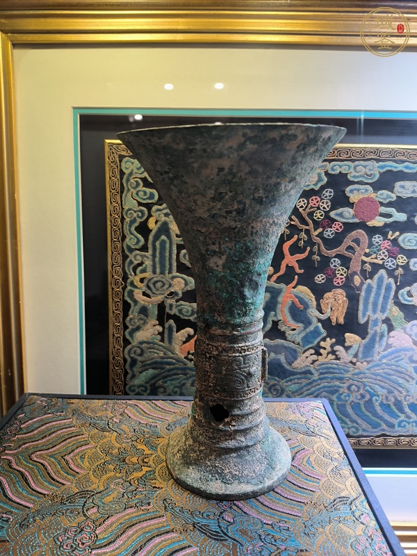 古玩銅器花觚真品鑒賞圖