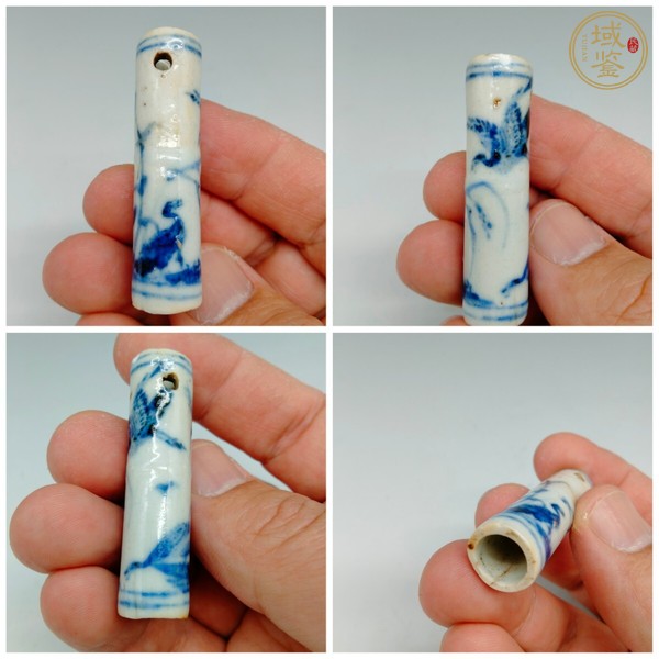 古玩陶瓷青花趕珠龍紋筆桿真品鑒賞圖