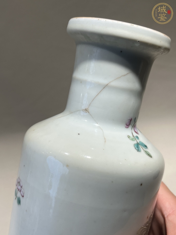 古玩陶瓷花鳥紋粉彩棒槌瓶真品鑒賞圖