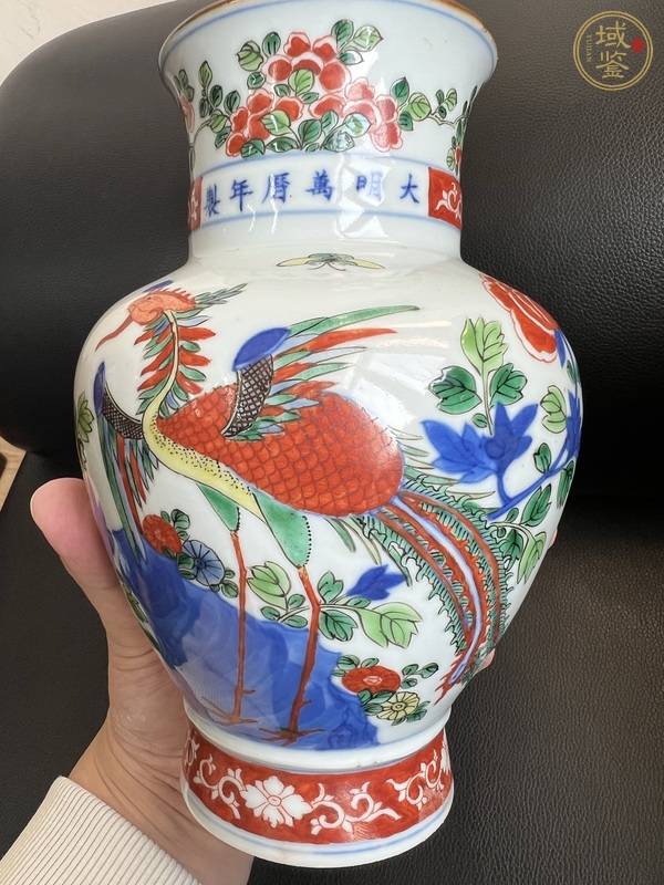 古玩陶瓷青花五彩花鳥紋瓶真品鑒賞圖