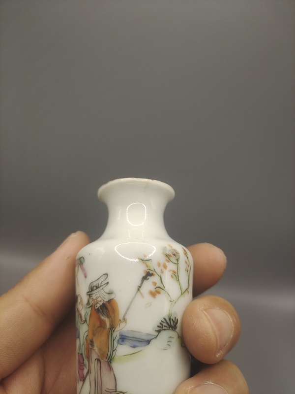 古玩陶瓷清同治精品?粉彩天官賜福小棒槌瓶拍賣，當前價格2600元