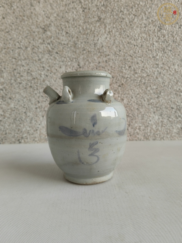 古玩陶瓷青花福字四系壺真品鑒賞圖