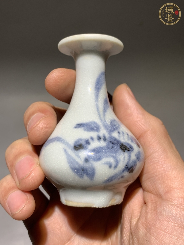 古玩陶瓷青花花卉紋玉壺春瓶真品鑒賞圖