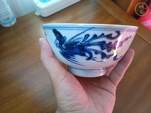 古玩陶瓷鳳紋青花碗真品鑒賞圖