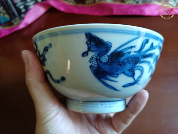 古玩陶瓷鳳紋青花碗真品鑒賞圖