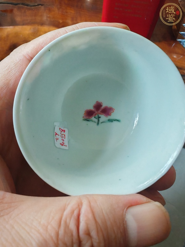 古玩陶瓷粉彩花卉紋杯真品鑒賞圖