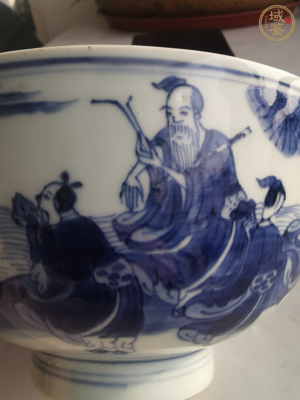 古玩陶瓷青花八仙人物茶碗，疑似復(fù)窯真品鑒賞圖