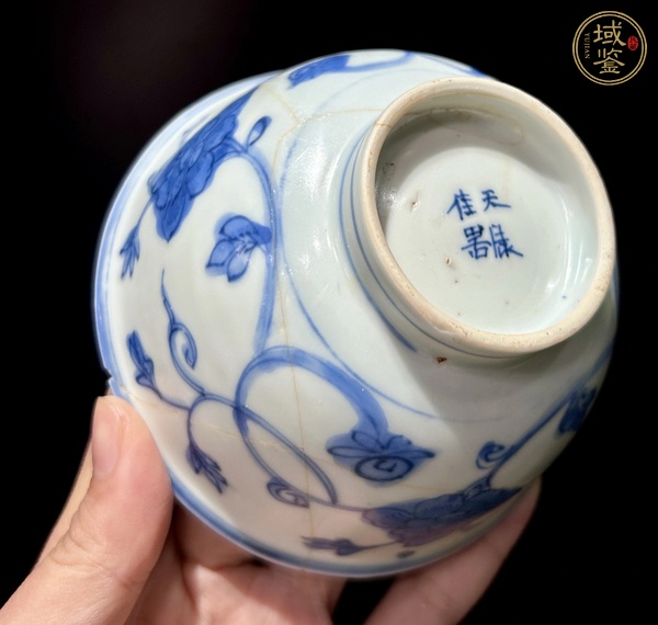 古玩陶瓷晚明青花纏枝花杯真品鑒賞圖