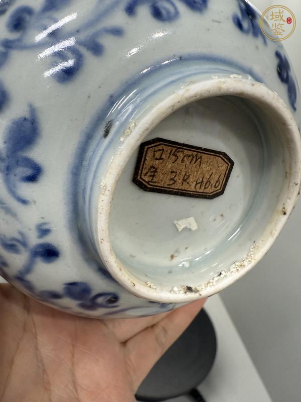 古玩陶瓷明弘治青花纏枝花卉雜寶紋碗真品鑒賞圖