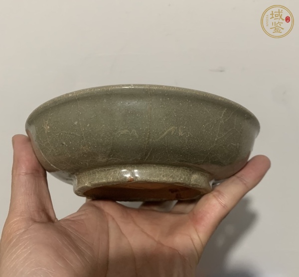 古玩陶瓷龍泉青瓷奓口洗真品鑒賞圖