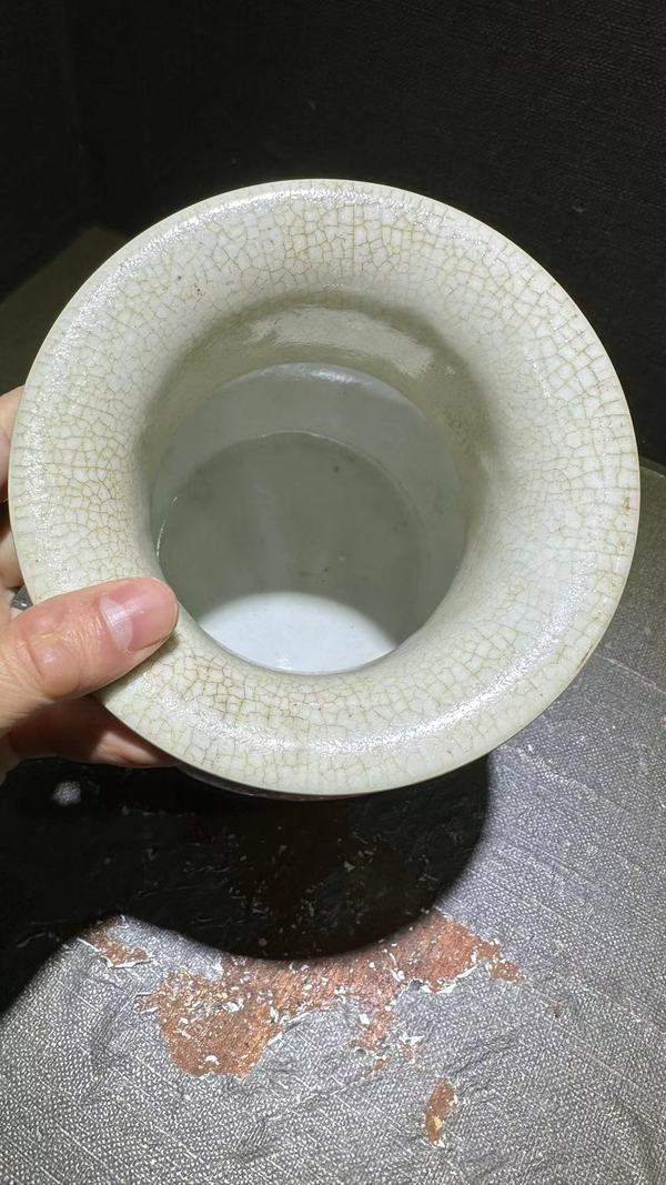古玩陶瓷郎紅釉大口尊瓶拍賣,當(dāng)前價(jià)格9600元