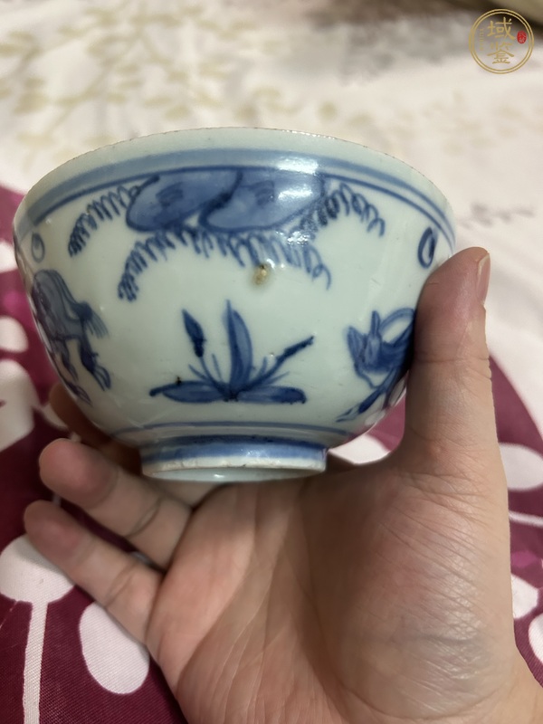 古玩陶瓷青花牧牛圖茶碗真品鑒賞圖