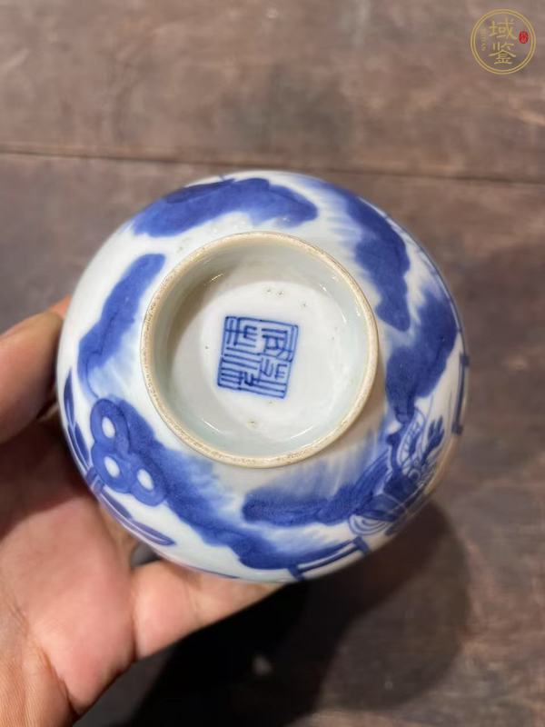 古玩陶瓷青花人物故事紋茶圓 真品鑒賞圖