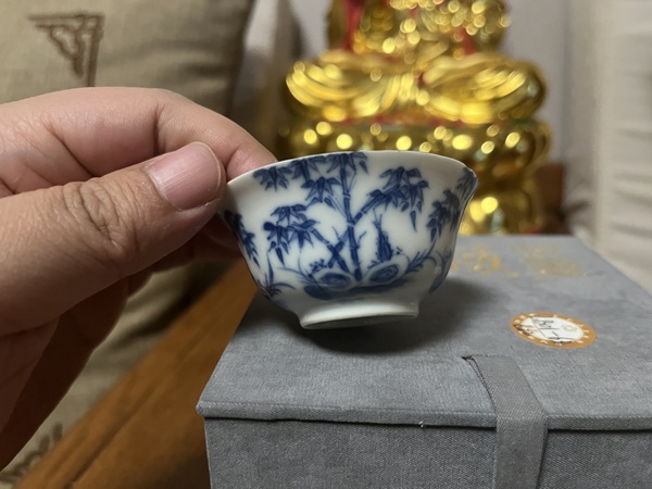 古玩陶瓷光緒青花竹報(bào)平安圖茶杯拍賣，當(dāng)前價(jià)格2888元