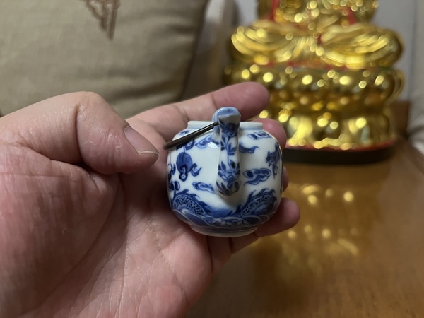 古玩陶瓷光緒青花龍鳳紋茶壺拍賣，當前價格8888元