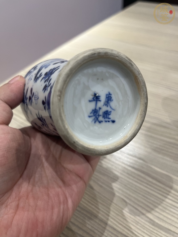 古玩陶瓷青花花卉紋雞腿瓶真品鑒賞圖