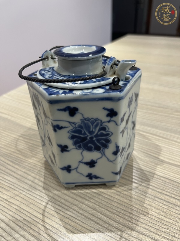 古玩陶瓷青花纏枝花卉紋玲瓏瓷溫酒器真品鑒賞圖