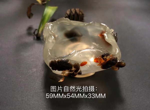 古玩玉器清代瑪瑙雕“一品清廉”水盂拍賣，當(dāng)前價(jià)格38000元