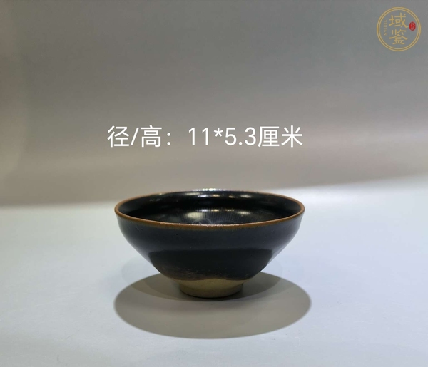 古玩陶瓷遇林亭窯黑釉茶盞，疑似后描銀真品鑒賞圖