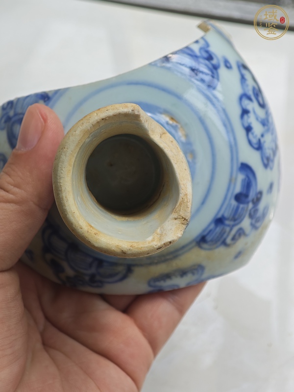 古玩陶瓷青花人物紋高足杯真品鑒賞圖