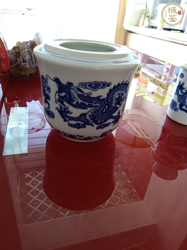 古玩陶瓷青花龍紋溫酒器真品鑒賞圖