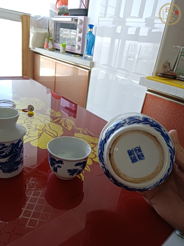 古玩陶瓷青花龍紋溫酒器真品鑒賞圖