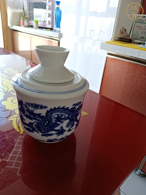 古玩陶瓷青花龍紋溫酒器真品鑒賞圖