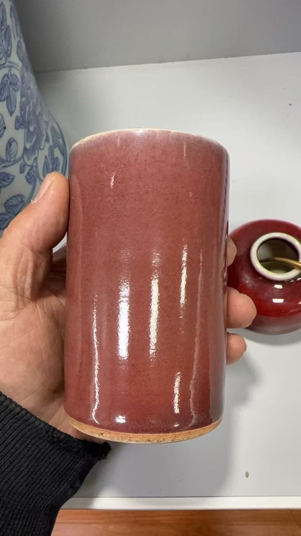 古玩轉賣清霽紅筆筒拍賣，當前價格0元