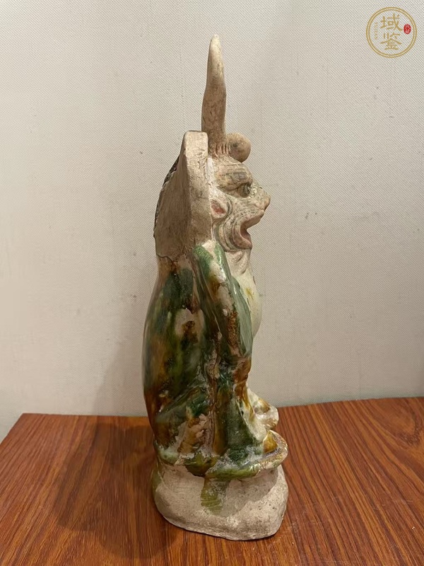 古玩陶瓷唐·三彩鎮(zhèn)墓獸真品鑒賞圖