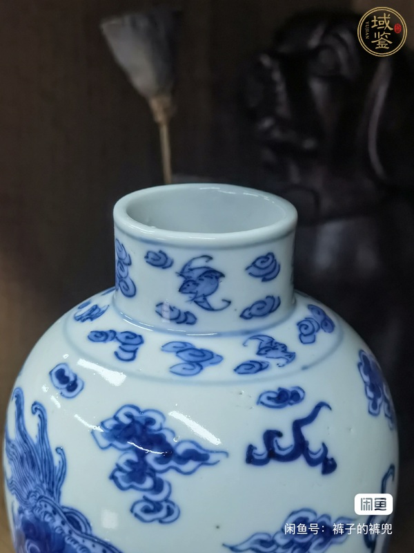 古玩陶瓷獅紋青花雞腿瓶真品鑒賞圖