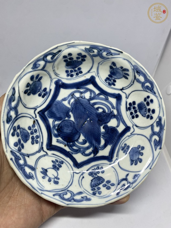 古玩陶瓷青花花卉克拉克盤真品鑒賞圖