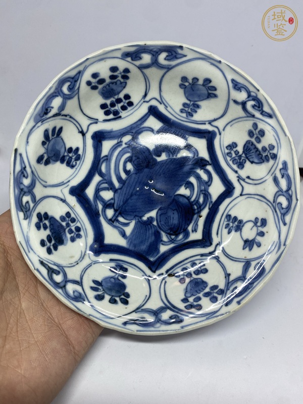 古玩陶瓷青花花卉克拉克盤真品鑒賞圖